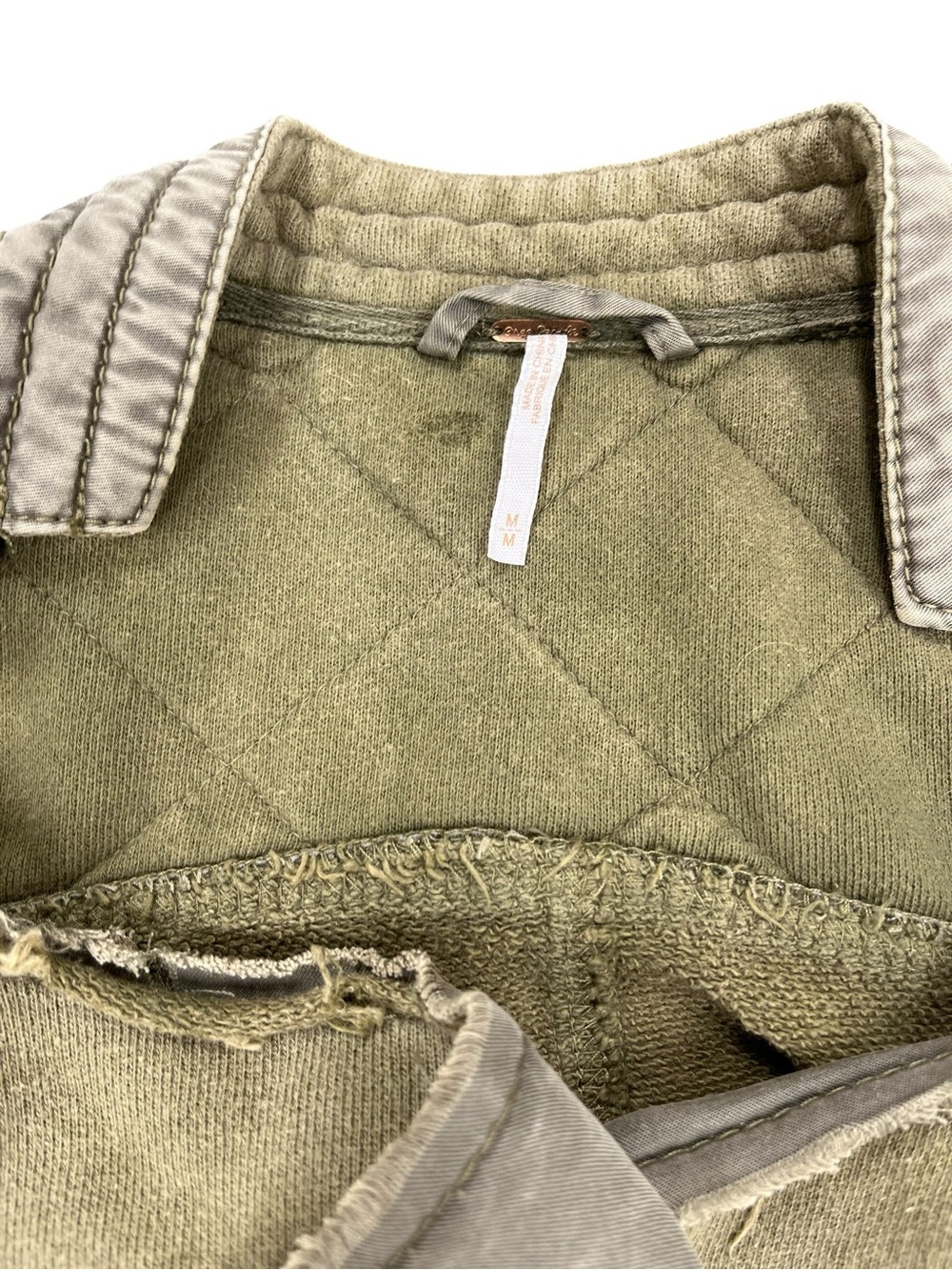 Free People Womens Size Medium Shrunken Moto Jacket Olive Moss Green - Picture 6 of 8